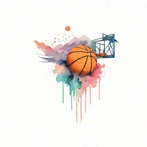 Basketball Merging With A Mountain