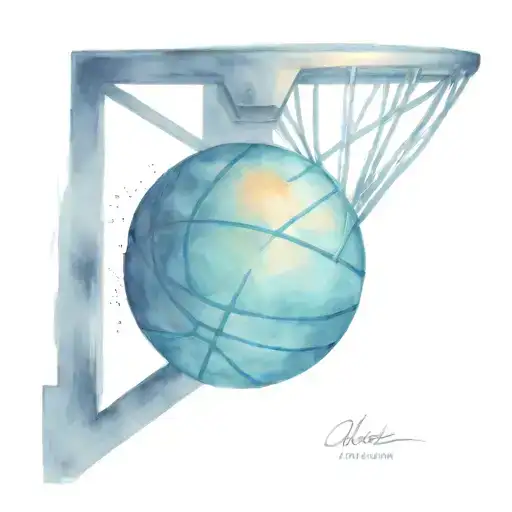 Basketball With Snowy Mountain