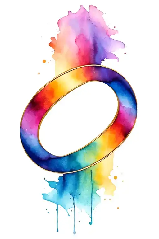 Infinity Sign Gold With Spectrum Colors Incorporated