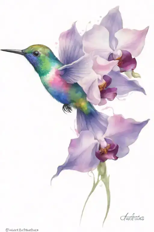Orchid Hummingbird Flying