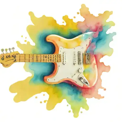Water Color Fender Stratocaster Guitar
