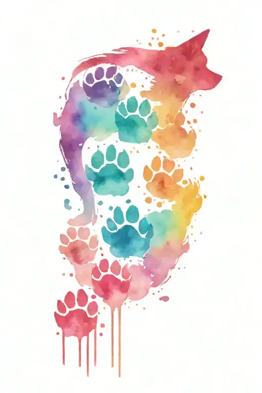 Shiba Dog Paw Prints