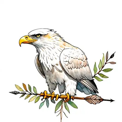 Eagle With Olive Branch And Arrows
