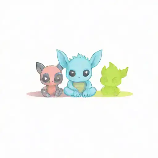 Grogu With Groot And Deadpool Full Color