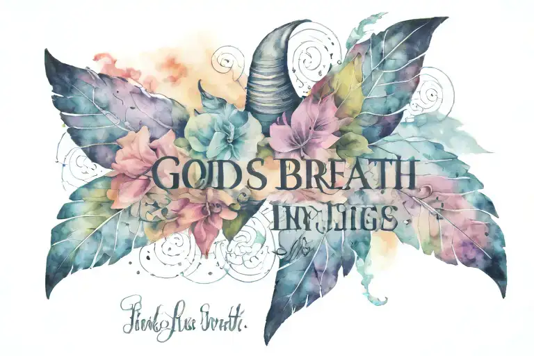 Gods Breath In Lungs With Bible Verse Written