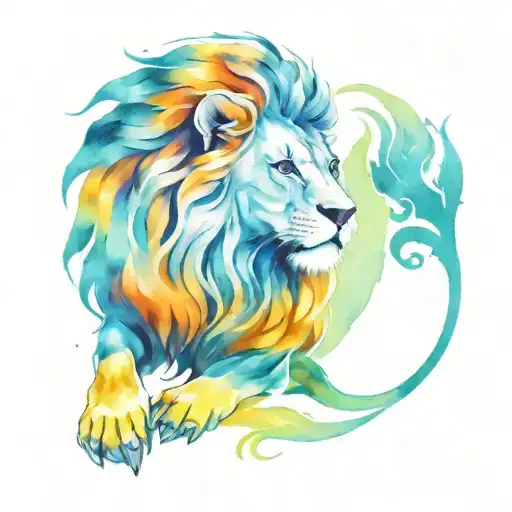 Aquarius Half With Lion