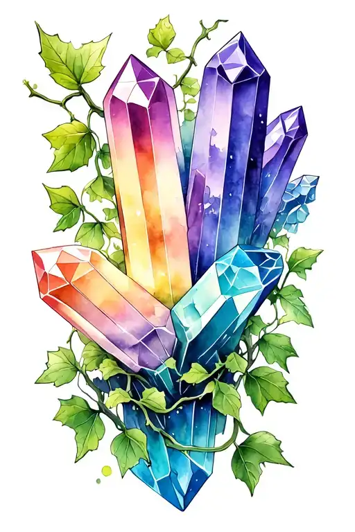 Crystals Wrapped In Ivy Vines