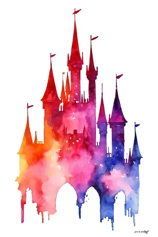 Disney Castle Silhouette With Arch