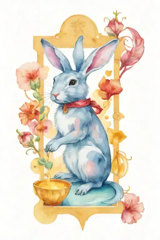 Magician Tarot Card As A Rabbit