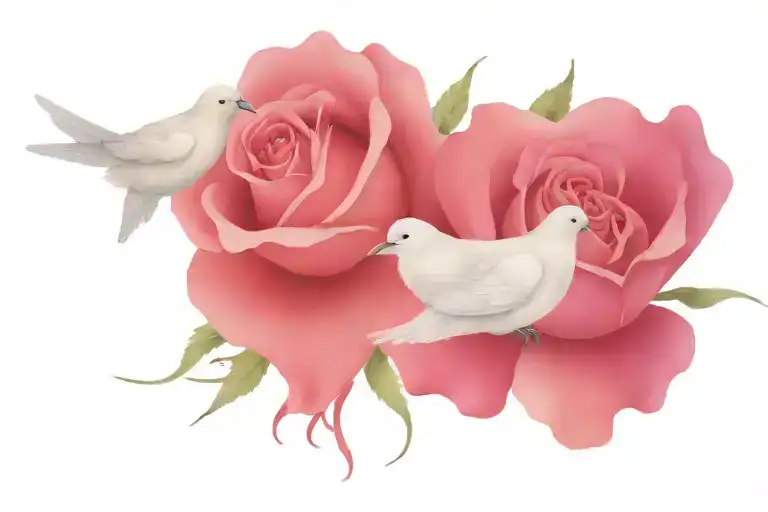 Rose And Dove For The Month Of June