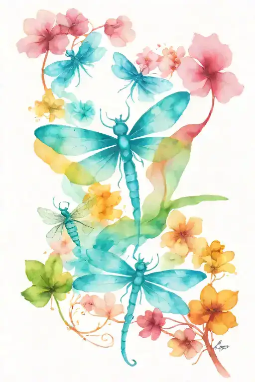 4 Leaf Clover With Dragonfly