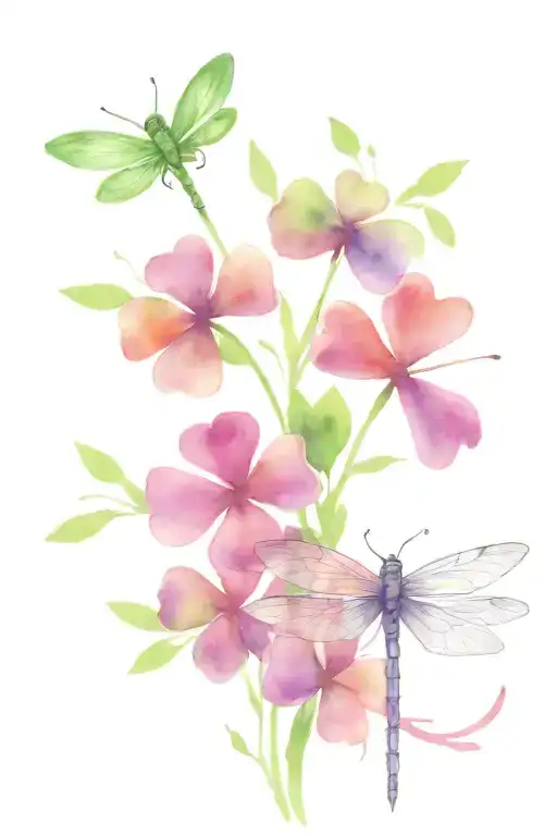 4 Leaf Clover With Dragonflies Pain Hatred Grief