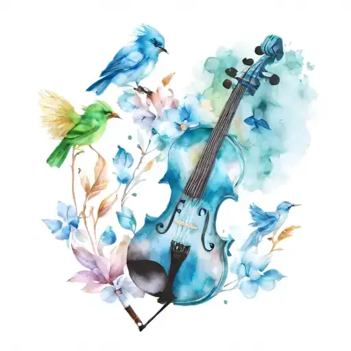 Violin And Birds