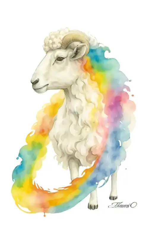 Proud Sheep Rainbow Colors And Another Grayscale Craying