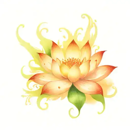 Phoenix And Lotus Flower