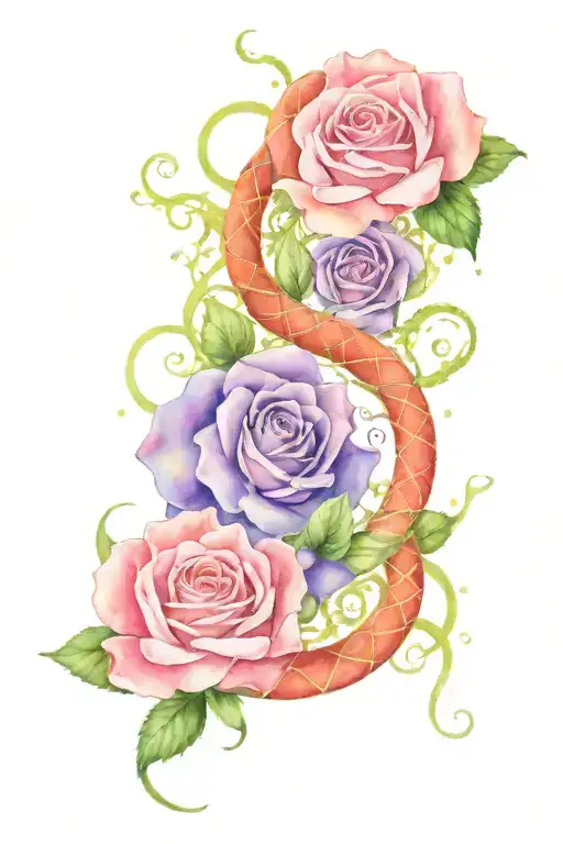 Roses And Snakes Galaxy Colors A Realistic