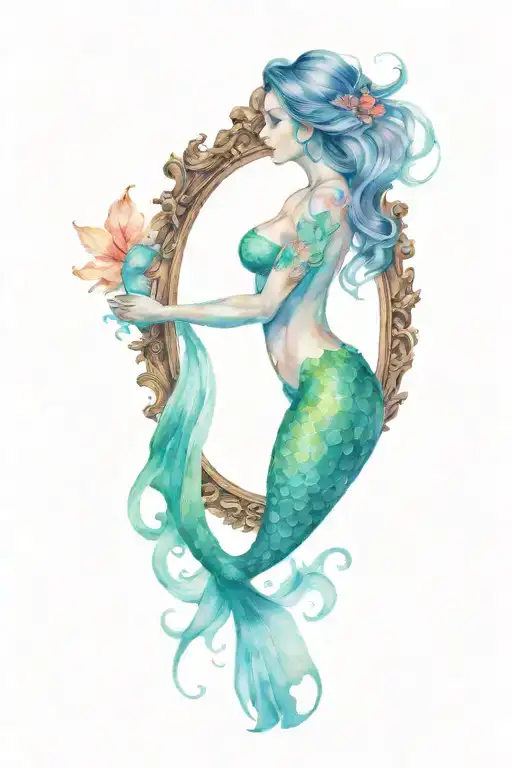 Mermaid Holding Mirror