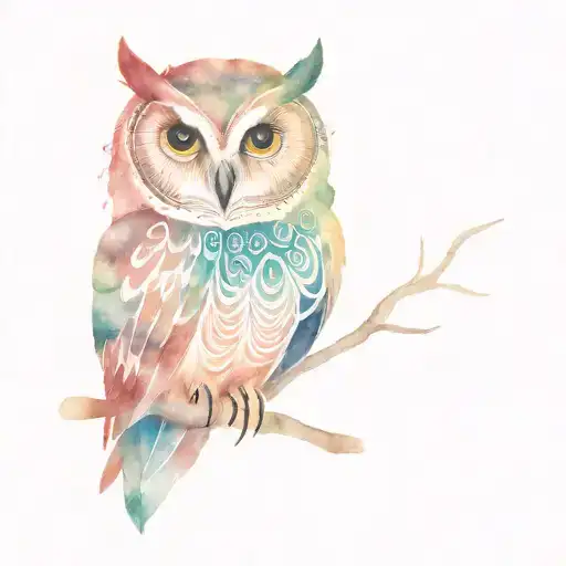 Native Tribal Owl Sitting