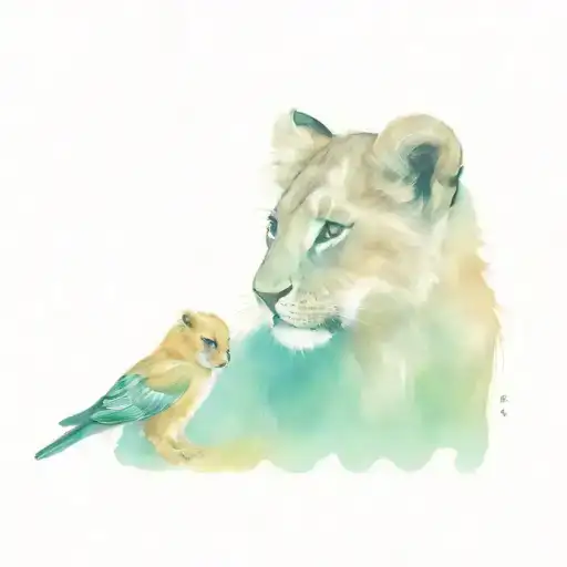 The Lion Cub And The Bird