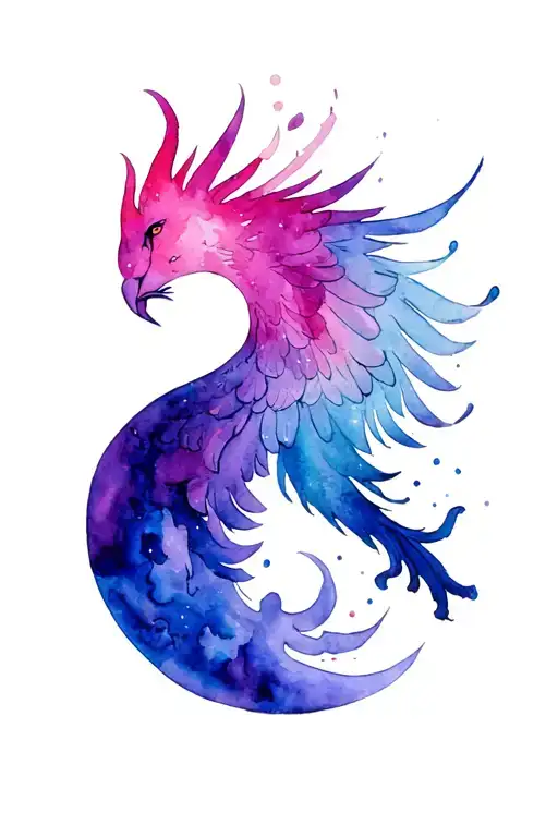 Semi Colon And Phoenix Rising From The Ashes