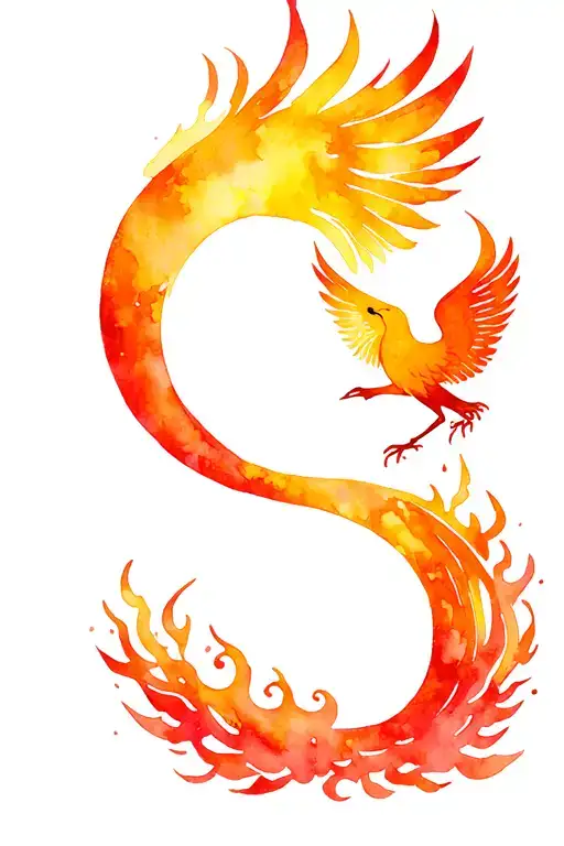 Semi Colon And Phoenix Rising From The Ashes