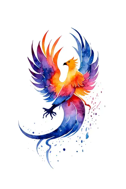 Semi Colon And Phoenix Rising From The Ashes