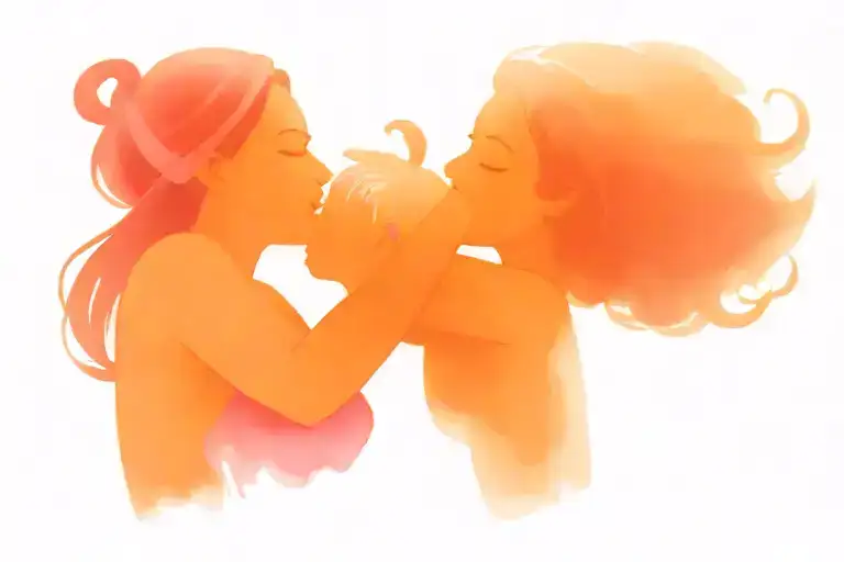 Mother And Daughter With The Breast Cancer Ribbon