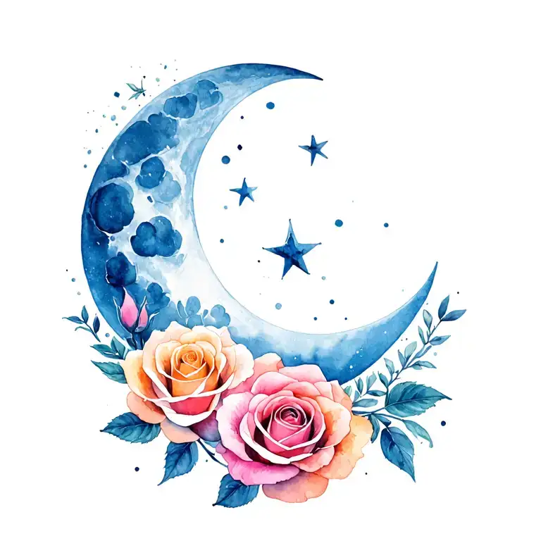 Moon Roses And Stars
