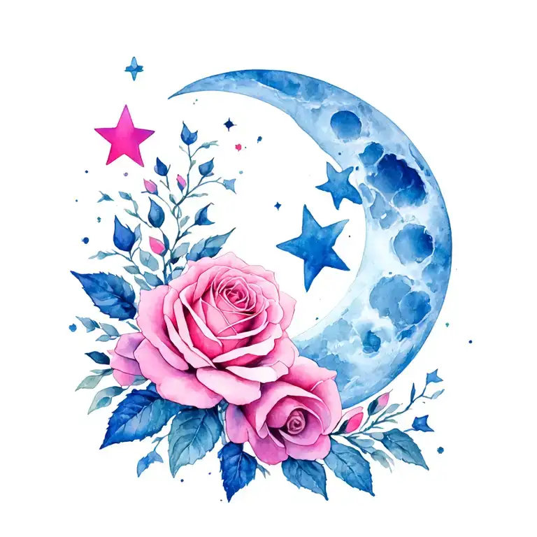 Moon Roses And Stars