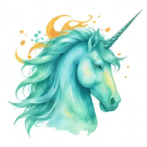 Unicorn Head And Mane Symbolizing Strength