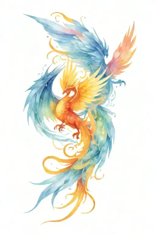Pheonix And Dragon Wrapped Together