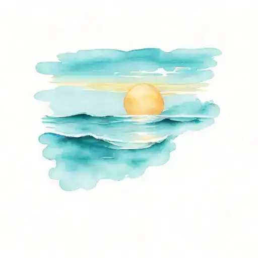 The Sun Setting Over The Ocean