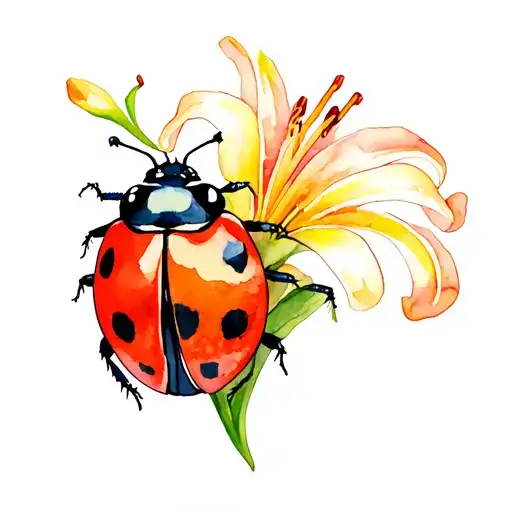 Lady Bug On A Tiger Lilly