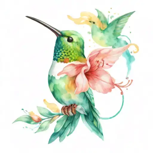 Humming Bird Flying In The Sky Symbolizing