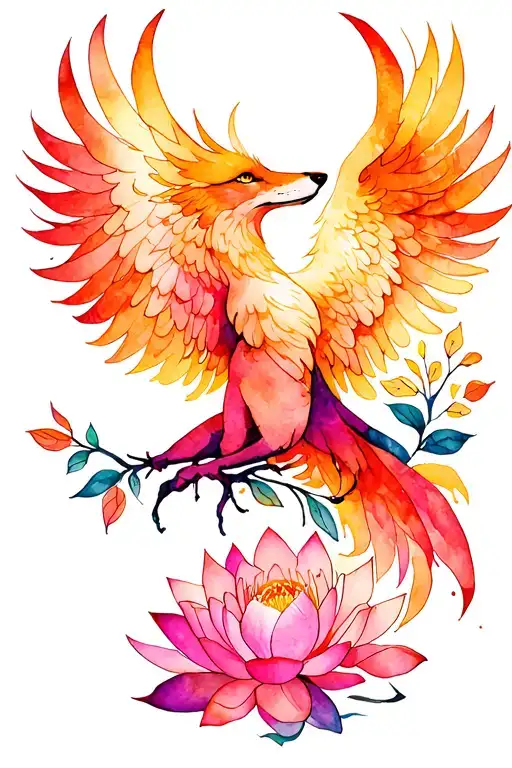 Phoenix Lotus Flower Wolf