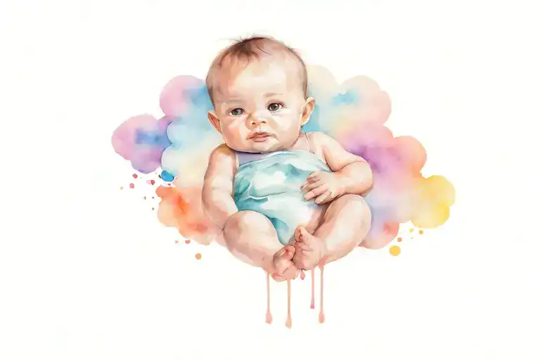 Baby Picture With Clouds Behind It
