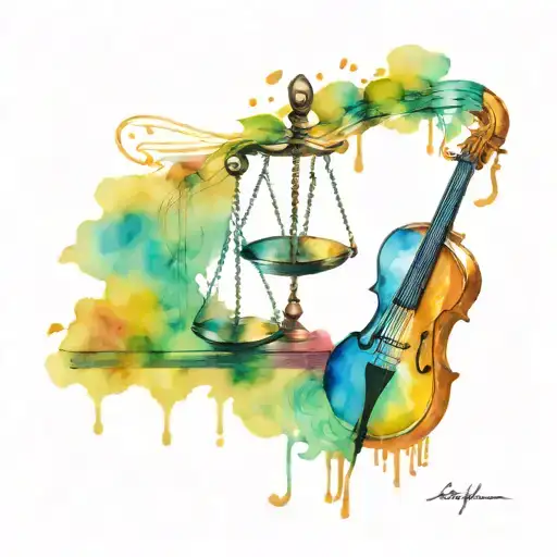 Boxing Gloves And Scales Of Justice And Music Notes And Hobo Napsack