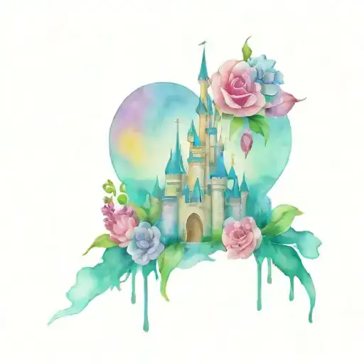 Disney Ears Castle Flowers Intertwined