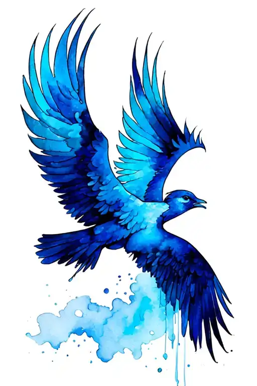 The Phoenix Flies Upward With Its Wings Spread Wide