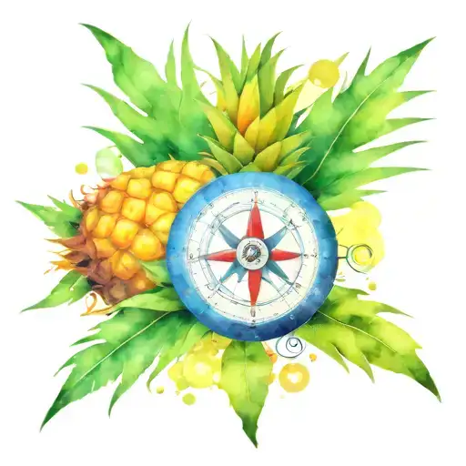 Pineapple With Compass