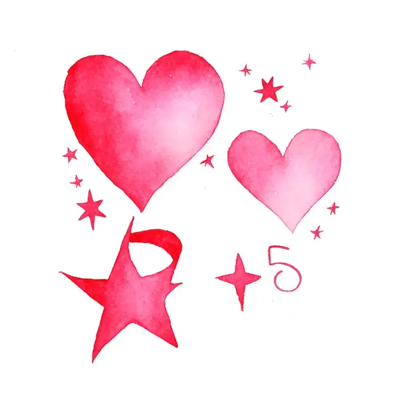 Heart With 5 And A Six In Shadows Stars In It