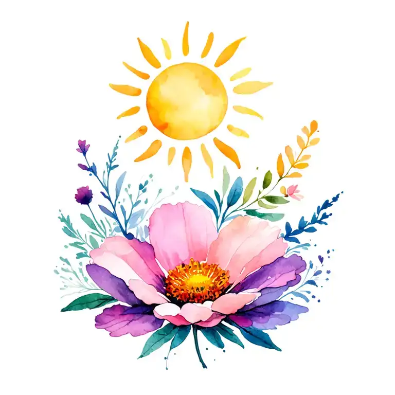 Flowe Cosmos With A Sun