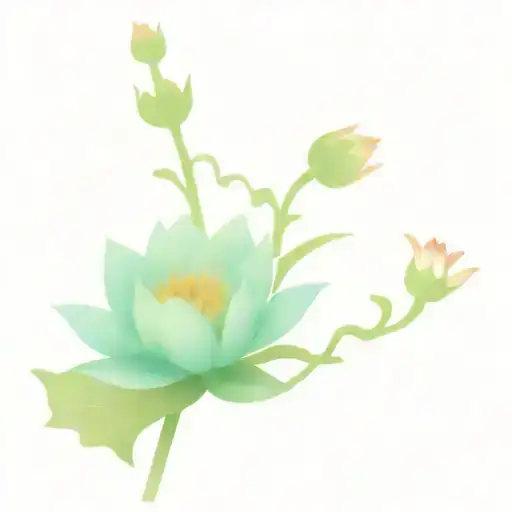 Sunflower On One Branch And Lotus Flower On The Other