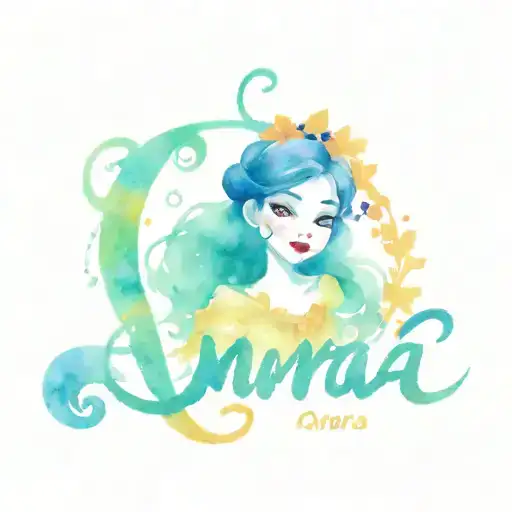 Amara With Disney Characters Playing Around The Name