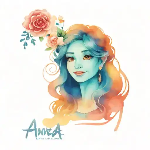 Amara With Disney Characters Playing Around The Name