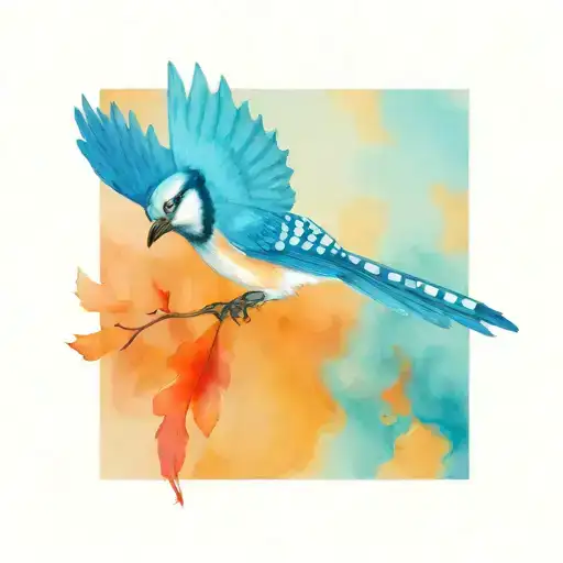 Blue Jay Bird Flying