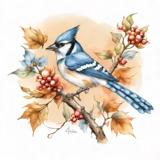 Blue Jay Bird Flying