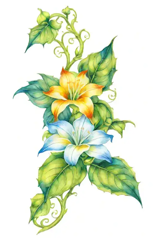 Moonflower On A Vine