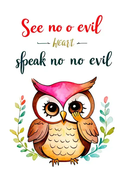 Cute Cartoon Owls See No Evil Speak No Evil Hear No Evil 3 Owls