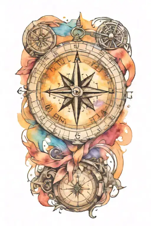 Compass With Arrow Incorporate Cancer Survivor Ribbon